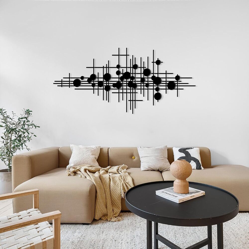 2192 Large Modern Geometric Abstract Metal Wall Art – Large Metal Wall